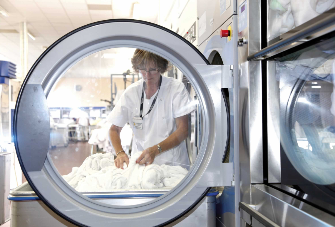 person doing laundry