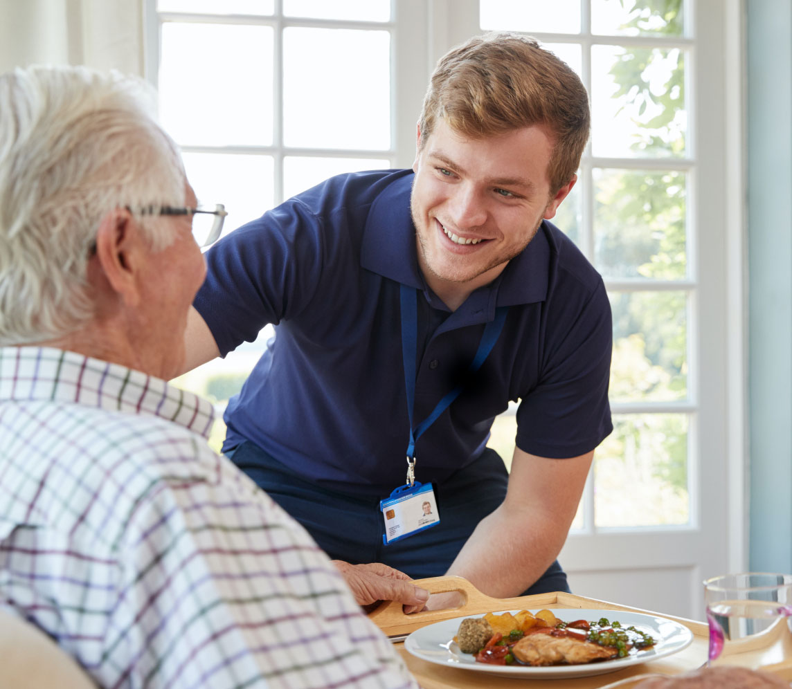 serving food to elderly